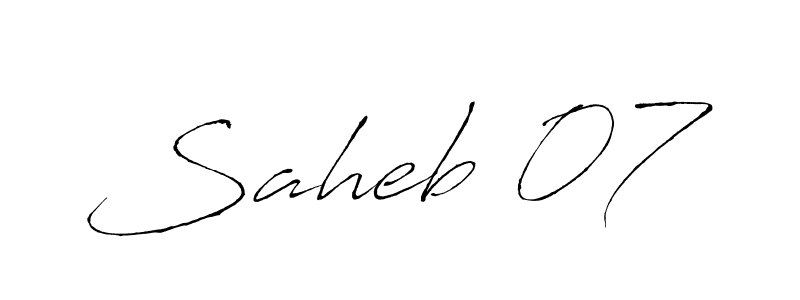 Design your own signature with our free online signature maker. With this signature software, you can create a handwritten (Antro_Vectra) signature for name Saheb 07. Saheb 07 signature style 6 images and pictures png