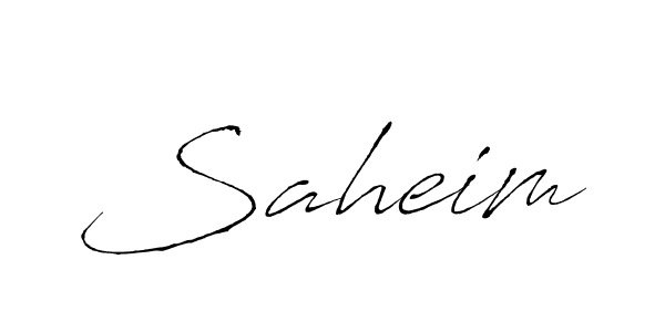 Design your own signature with our free online signature maker. With this signature software, you can create a handwritten (Antro_Vectra) signature for name Saheim. Saheim signature style 6 images and pictures png