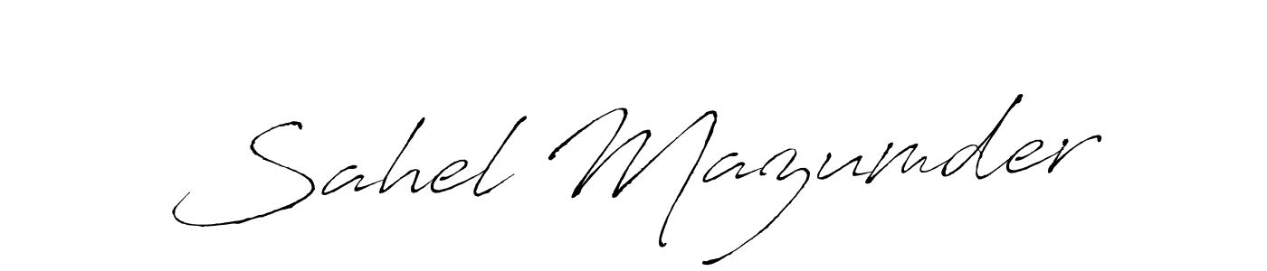 The best way (Antro_Vectra) to make a short signature is to pick only two or three words in your name. The name Sahel Mazumder include a total of six letters. For converting this name. Sahel Mazumder signature style 6 images and pictures png