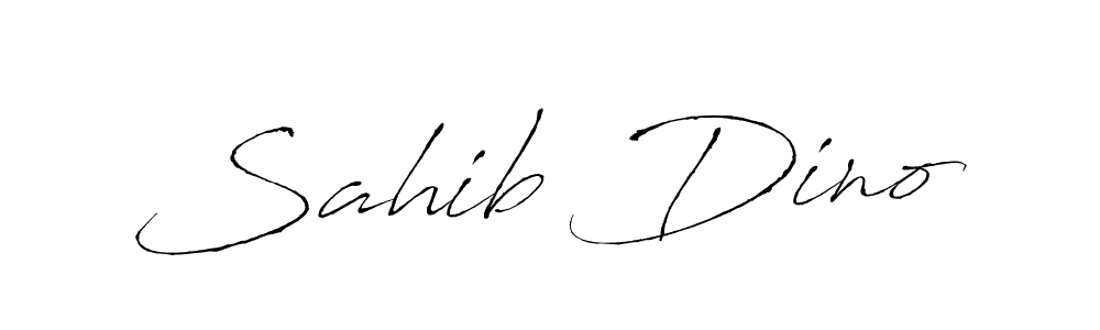 Make a beautiful signature design for name Sahib Dino. With this signature (Antro_Vectra) style, you can create a handwritten signature for free. Sahib Dino signature style 6 images and pictures png