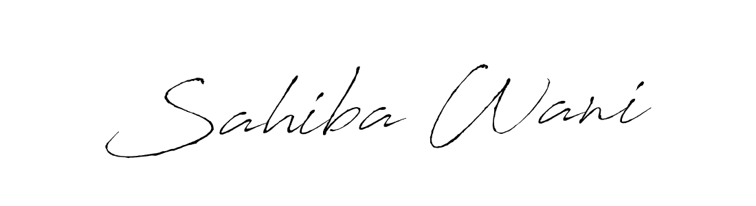 How to make Sahiba Wani name signature. Use Antro_Vectra style for creating short signs online. This is the latest handwritten sign. Sahiba Wani signature style 6 images and pictures png
