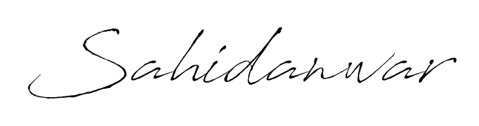 Personalize your online presence with Sahidanwar signature rendered in elegant Antro_Vectra font. Great for website footers and blogs. Sahidanwar signature style 6 images and pictures png