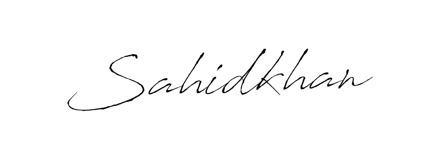 Make a beautiful signature design for name Sahidkhan. With this signature (Antro_Vectra) style, you can create a handwritten signature for free. Sahidkhan signature style 6 images and pictures png