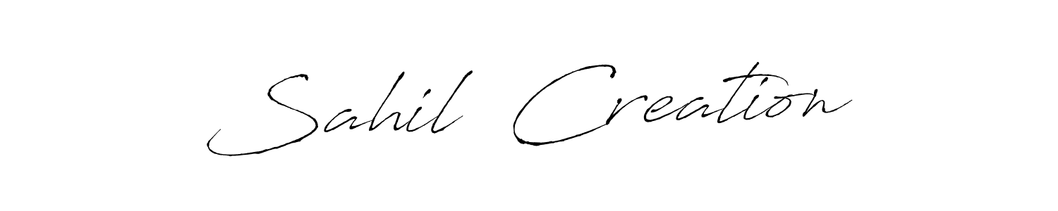 You should practise on your own different ways (Antro_Vectra) to write your name (Sahil  Creation) in signature. don't let someone else do it for you. Sahil  Creation signature style 6 images and pictures png