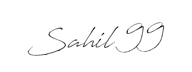 How to make Sahil 99 name signature. Use Antro_Vectra style for creating short signs online. This is the latest handwritten sign. Sahil 99 signature style 6 images and pictures png