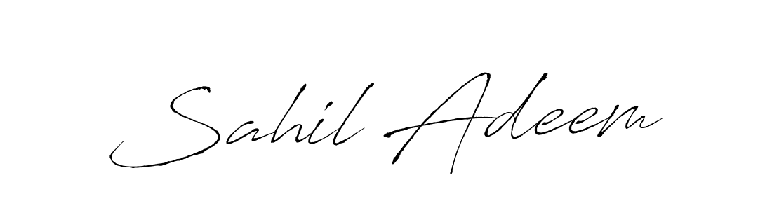 How to make Sahil Adeem name signature. Use Antro_Vectra style for creating short signs online. This is the latest handwritten sign. Sahil Adeem signature style 6 images and pictures png