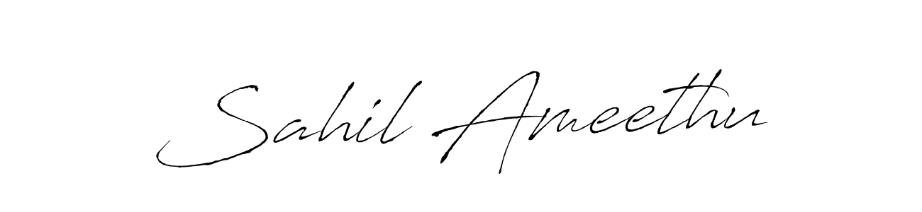You can use this online signature creator to create a handwritten signature for the name Sahil Ameethu. This is the best online autograph maker. Sahil Ameethu signature style 6 images and pictures png
