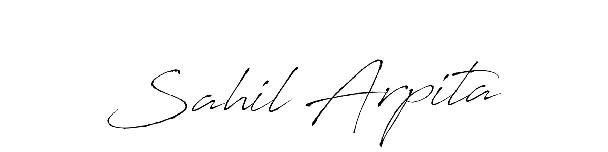 if you are searching for the best signature style for your name Sahil Arpita. so please give up your signature search. here we have designed multiple signature styles  using Antro_Vectra. Sahil Arpita signature style 6 images and pictures png