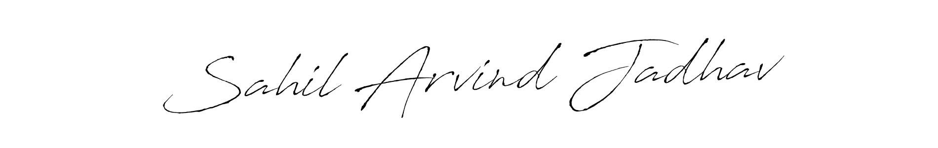 The best way (Antro_Vectra) to make a short signature is to pick only two or three words in your name. The name Sahil Arvind Jadhav include a total of six letters. For converting this name. Sahil Arvind Jadhav signature style 6 images and pictures png
