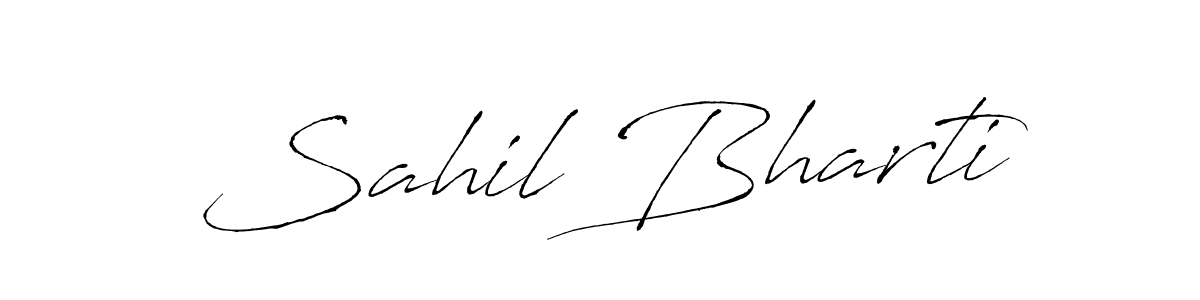 Make a beautiful signature design for name Sahil Bharti. With this signature (Antro_Vectra) style, you can create a handwritten signature for free. Sahil Bharti signature style 6 images and pictures png