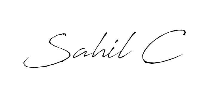 How to make Sahil C signature? Antro_Vectra is a professional autograph style. Create handwritten signature for Sahil C name. Sahil C signature style 6 images and pictures png