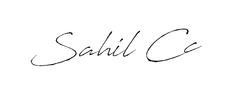 How to make Sahil Cc name signature. Use Antro_Vectra style for creating short signs online. This is the latest handwritten sign. Sahil Cc signature style 6 images and pictures png