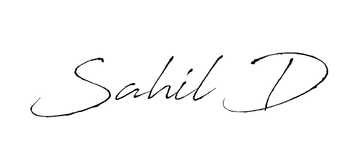 Create a beautiful signature design for name Sahil D. With this signature (Antro_Vectra) fonts, you can make a handwritten signature for free. Sahil D signature style 6 images and pictures png