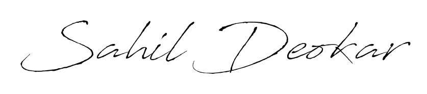 A timeless handwritten aesthetic for Sahil Deokar. The Antro_Vectra font gives your signature a handcrafted feel with natural curves. Sahil Deokar signature style 6 images and pictures png