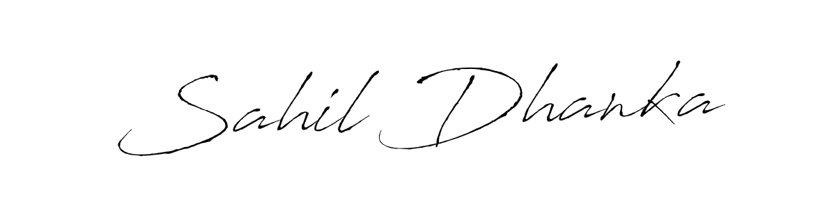 Create a beautiful signature design for name Sahil Dhanka. With this signature (Antro_Vectra) fonts, you can make a handwritten signature for free. Sahil Dhanka signature style 6 images and pictures png