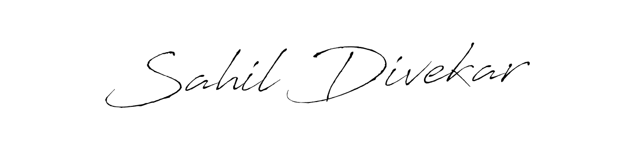 Antro_Vectra is a professional signature style that is perfect for those who want to add a touch of class to their signature. It is also a great choice for those who want to make their signature more unique. Get Sahil Divekar name to fancy signature for free. Sahil Divekar signature style 6 images and pictures png