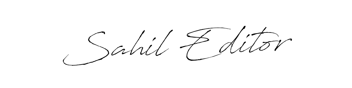 Make a beautiful signature design for name Sahil Editor. With this signature (Antro_Vectra) style, you can create a handwritten signature for free. Sahil Editor signature style 6 images and pictures png