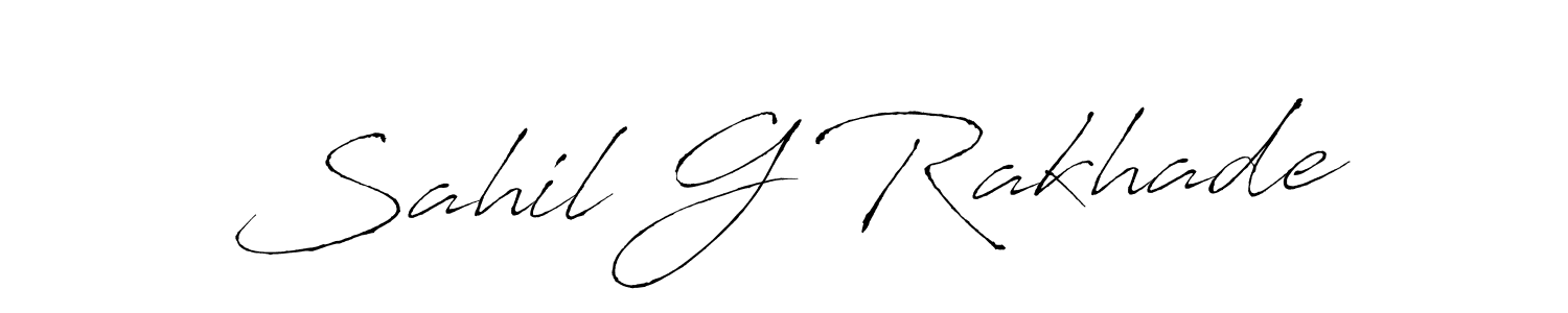 Make a short Sahil G Rakhade signature style. Manage your documents anywhere anytime using Antro_Vectra. Create and add eSignatures, submit forms, share and send files easily. Sahil G Rakhade signature style 6 images and pictures png