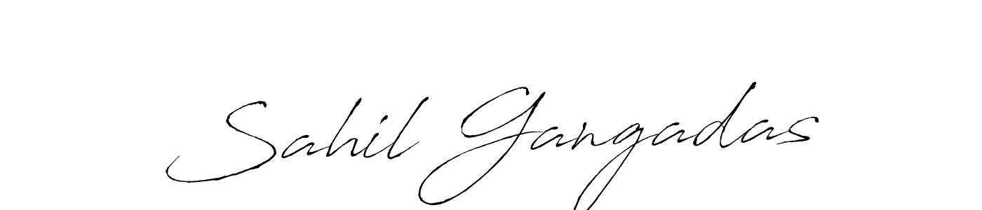 Antro_Vectra is a professional signature style that is perfect for those who want to add a touch of class to their signature. It is also a great choice for those who want to make their signature more unique. Get Sahil Gangadas name to fancy signature for free. Sahil Gangadas signature style 6 images and pictures png