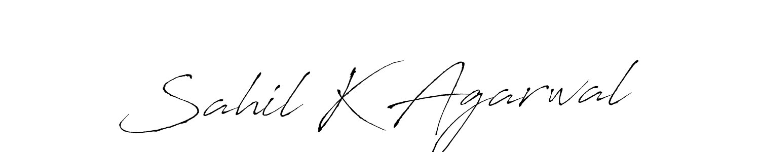 How to make Sahil K Agarwal name signature. Use Antro_Vectra style for creating short signs online. This is the latest handwritten sign. Sahil K Agarwal signature style 6 images and pictures png