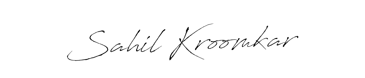 Create a beautiful signature design for name Sahil Kroomkar. With this signature (Antro_Vectra) fonts, you can make a handwritten signature for free. Sahil Kroomkar signature style 6 images and pictures png