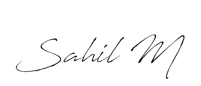 Create a beautiful signature design for name Sahil M. With this signature (Antro_Vectra) fonts, you can make a handwritten signature for free. Sahil M signature style 6 images and pictures png