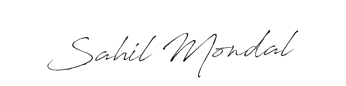 How to make Sahil Mondal name signature. Use Antro_Vectra style for creating short signs online. This is the latest handwritten sign. Sahil Mondal signature style 6 images and pictures png