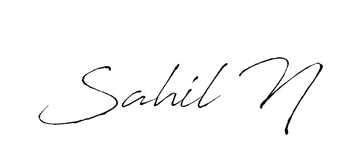 Antro_Vectra is a professional signature style that is perfect for those who want to add a touch of class to their signature. It is also a great choice for those who want to make their signature more unique. Get Sahil N name to fancy signature for free. Sahil N signature style 6 images and pictures png