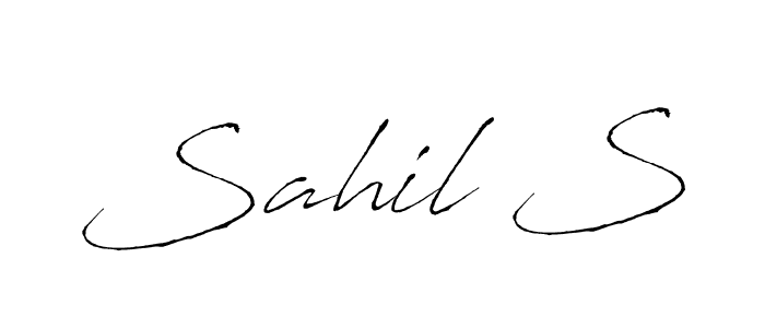 This is the best signature style for the Sahil S name. Also you like these signature font (Antro_Vectra). Mix name signature. Sahil S signature style 6 images and pictures png