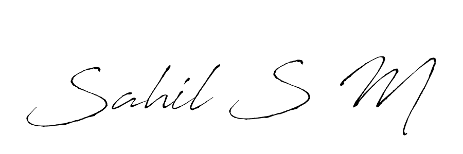 Similarly Antro_Vectra is the best handwritten signature design. Signature creator online .You can use it as an online autograph creator for name Sahil S M. Sahil S M signature style 6 images and pictures png