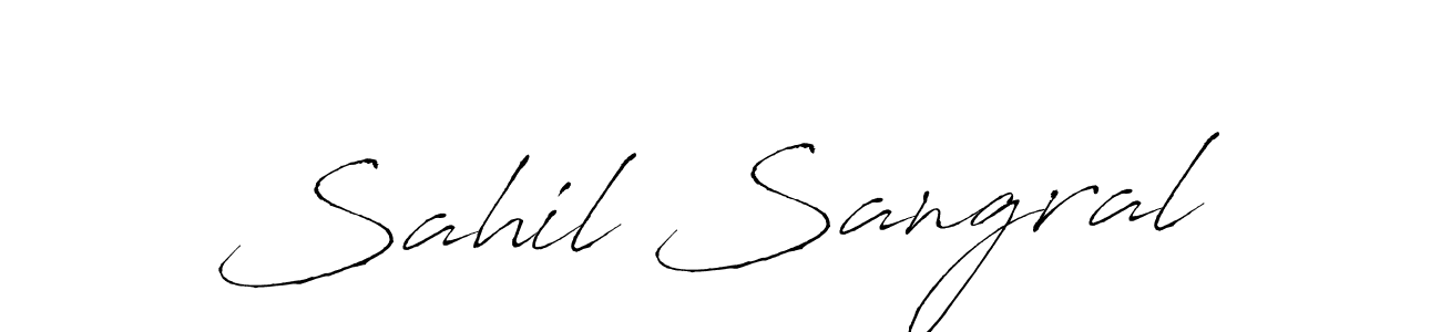 Make a beautiful signature design for name Sahil Sangral. With this signature (Antro_Vectra) style, you can create a handwritten signature for free. Sahil Sangral signature style 6 images and pictures png