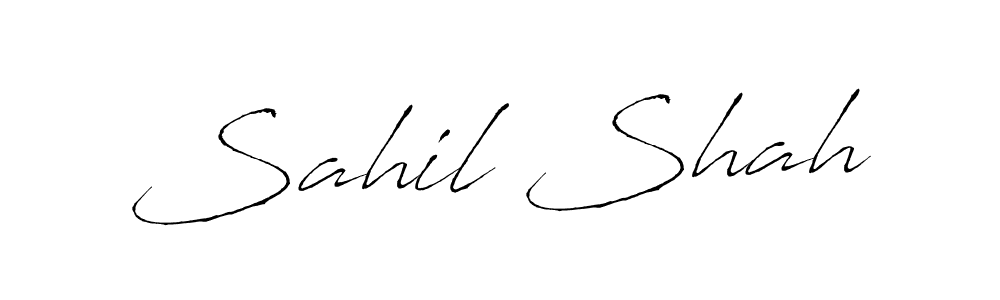 Make a beautiful signature design for name Sahil Shah. With this signature (Antro_Vectra) style, you can create a handwritten signature for free. Sahil Shah signature style 6 images and pictures png