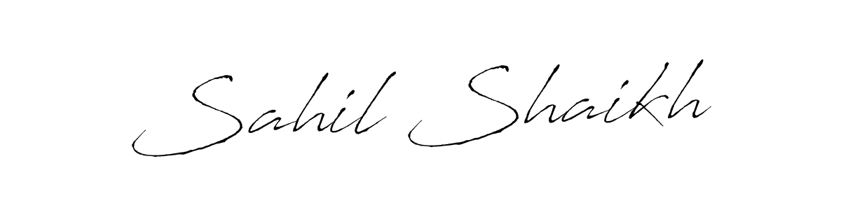 How to make Sahil Shaikh name signature. Use Antro_Vectra style for creating short signs online. This is the latest handwritten sign. Sahil Shaikh signature style 6 images and pictures png