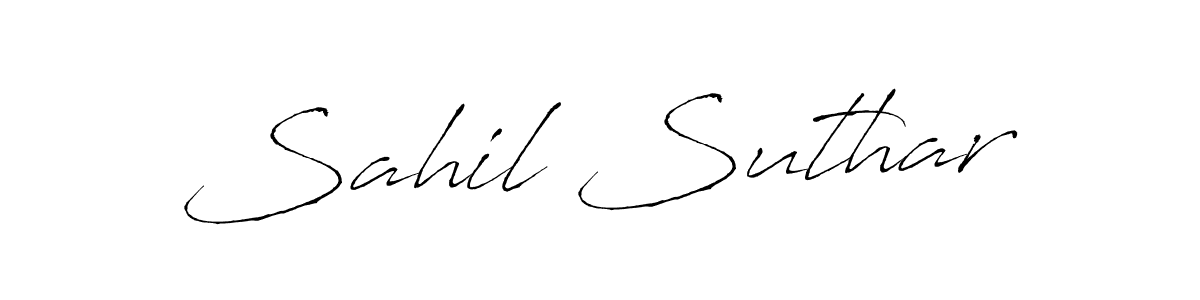 How to make Sahil Suthar name signature. Use Antro_Vectra style for creating short signs online. This is the latest handwritten sign. Sahil Suthar signature style 6 images and pictures png