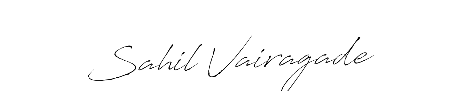 How to make Sahil Vairagade name signature. Use Antro_Vectra style for creating short signs online. This is the latest handwritten sign. Sahil Vairagade signature style 6 images and pictures png