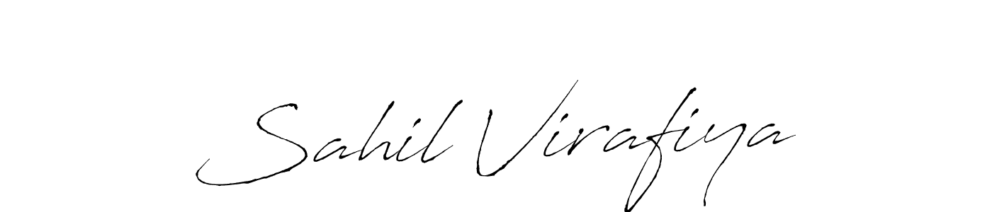 Make a beautiful signature design for name Sahil Virafiya. With this signature (Antro_Vectra) style, you can create a handwritten signature for free. Sahil Virafiya signature style 6 images and pictures png