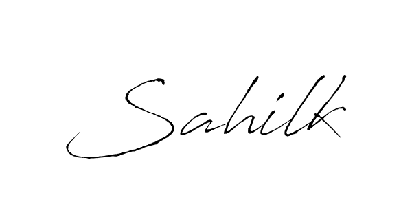 Antro_Vectra is a professional signature style that is perfect for those who want to add a touch of class to their signature. It is also a great choice for those who want to make their signature more unique. Get Sahilk name to fancy signature for free. Sahilk signature style 6 images and pictures png