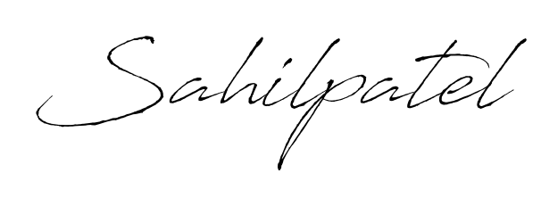 Transform the name Sahilpatel into a signature masterpiece using Antro_Vectra font. Ideal for photographers, artists, and creators looking for watermarks. Sahilpatel signature style 6 images and pictures png