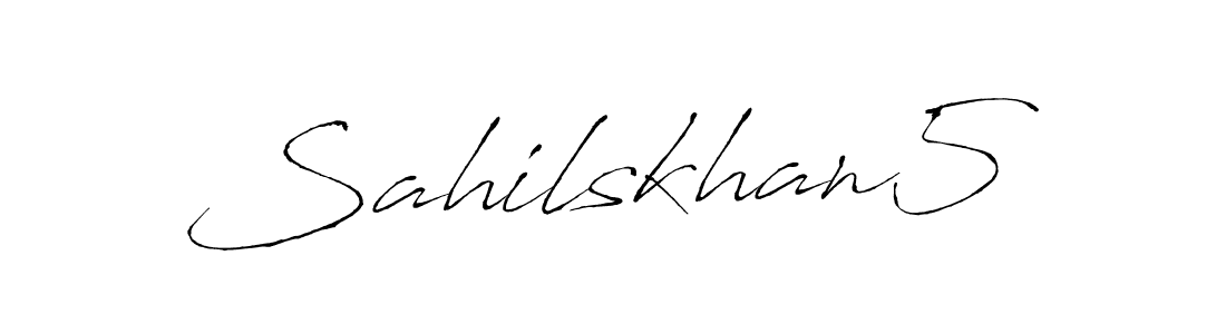 Create a beautiful signature design for name Sahilskhan5. With this signature (Antro_Vectra) fonts, you can make a handwritten signature for free. Sahilskhan5 signature style 6 images and pictures png