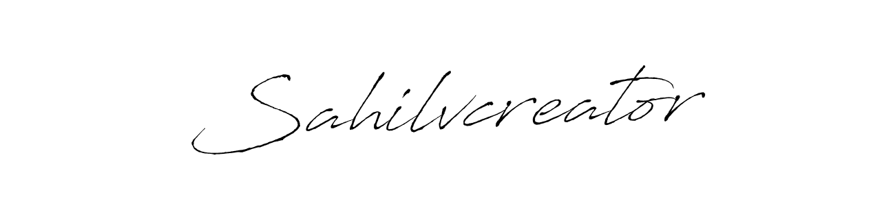 It looks lik you need a new signature style for name Sahilvcreator. Design unique handwritten (Antro_Vectra) signature with our free signature maker in just a few clicks. Sahilvcreator signature style 6 images and pictures png