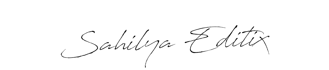 How to make Sahilya Editix name signature. Use Antro_Vectra style for creating short signs online. This is the latest handwritten sign. Sahilya Editix signature style 6 images and pictures png