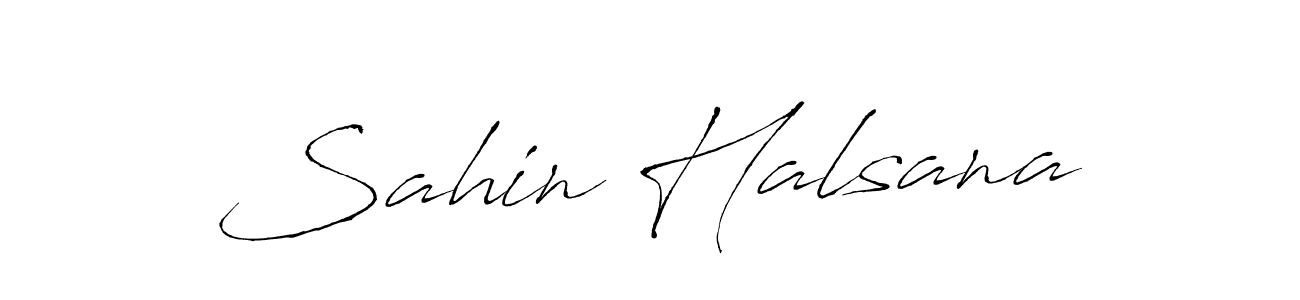 The best way (Antro_Vectra) to make a short signature is to pick only two or three words in your name. The name Sahin Halsana include a total of six letters. For converting this name. Sahin Halsana signature style 6 images and pictures png