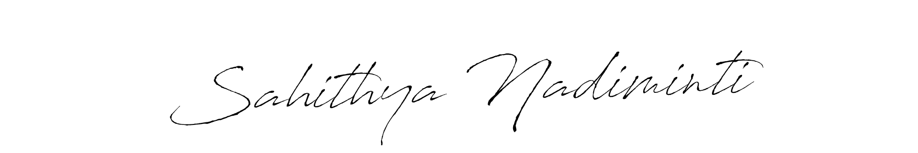 Create a beautiful signature design for name Sahithya Nadiminti. With this signature (Antro_Vectra) fonts, you can make a handwritten signature for free. Sahithya Nadiminti signature style 6 images and pictures png