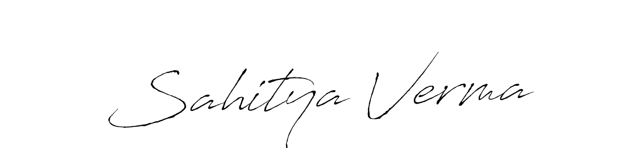 Design your own signature with our free online signature maker. With this signature software, you can create a handwritten (Antro_Vectra) signature for name Sahitya Verma. Sahitya Verma signature style 6 images and pictures png