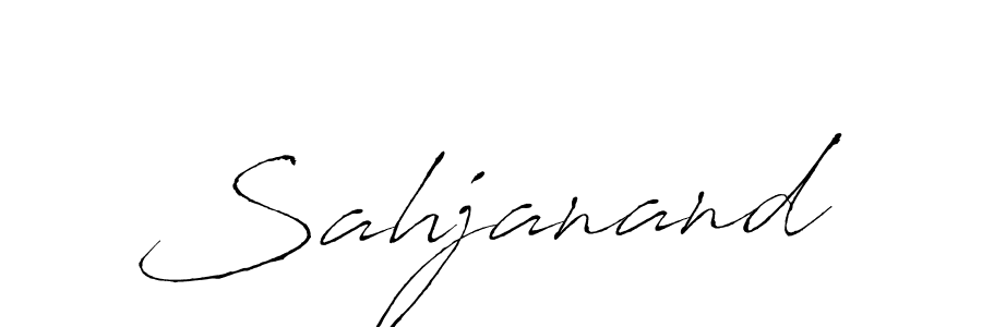 Use a signature maker to create a handwritten signature online. With this signature software, you can design (Antro_Vectra) your own signature for name Sahjanand. Sahjanand signature style 6 images and pictures png