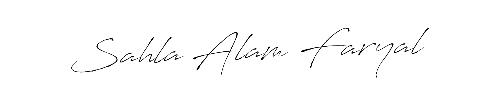 Make a beautiful signature design for name Sahla Alam Faryal. With this signature (Antro_Vectra) style, you can create a handwritten signature for free. Sahla Alam Faryal signature style 6 images and pictures png