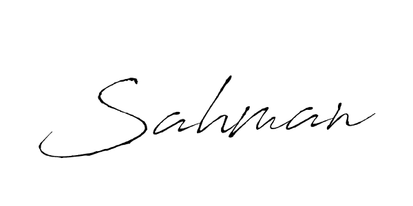 Design your own signature with our free online signature maker. With this signature software, you can create a handwritten (Antro_Vectra) signature for name Sahman. Sahman signature style 6 images and pictures png