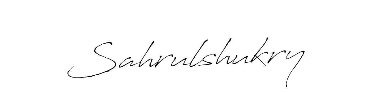 How to make Sahrulshukry name signature. Use Antro_Vectra style for creating short signs online. This is the latest handwritten sign. Sahrulshukry signature style 6 images and pictures png