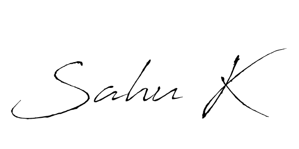 Make a beautiful signature design for name Sahu K. With this signature (Antro_Vectra) style, you can create a handwritten signature for free. Sahu K signature style 6 images and pictures png