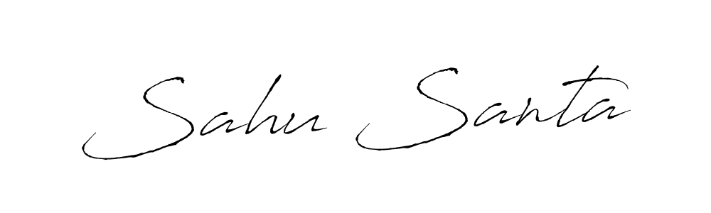 The best way (Antro_Vectra) to make a short signature is to pick only two or three words in your name. The name Sahu Santa include a total of six letters. For converting this name. Sahu Santa signature style 6 images and pictures png